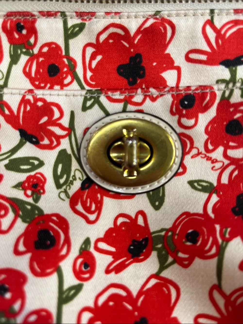 Coach Floral Crossbody Bag - Red Poppy Print - Picture 7 of 7